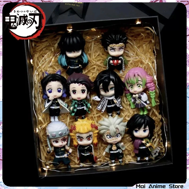 5/10pcs Anime Demon Slayer Figure Gift Box Cute Kawaii Tanjiro Rengoku Shinobu - £17.34 GBP+