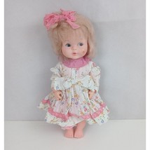 Vintage 1977 Eugene 14&quot; Baby Doll Wearing White Floral Dress &amp; Pink Bloomers - £19.37 GBP