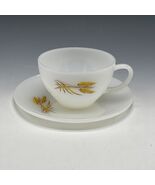 Vintage Fire King Glass Wheat pattern Teacup And Saucer Wheatgrass Repla... - $13.49