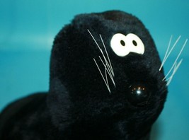 Seymour Black Plush Seal 14&quot; Fundamental Too Squeezems No Sound Toy Vtg 1987 - £21.60 GBP