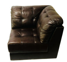 Abbyson Top Grain Brown Leather Section Sofa Corner Piece Only - PICK UP... - $99.00