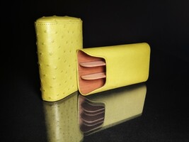 Brizard and Co  Ostrich Matcha Green Cigar Case NIB image 11