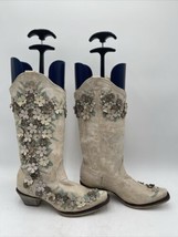 Corral Women&#39;s Floral Overlay Embroidered Stud and Crystals Western Boot... - $123.74