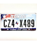  United States Texas Lone Star Passenger License Plate CZ4 X489 - $362.71 MXN