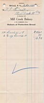 Mulino Creek Wv Bakery-Makers Di Perfezione Bread-N W Currence ~1931 Bil... - £7.46 GBP