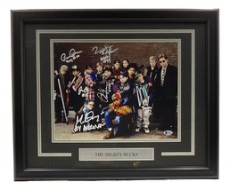 The Mighty Ducks (6) Cast Signed Framed 11x14 Photo BAS ITP - £224.33 GBP
