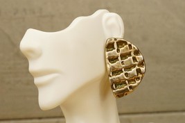 Modernist Jewelry Frederic Jean Duclos Sterling Lost Wax Waffle Clip Ear... - $94.04