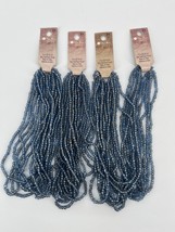 Blue Moon Beads 14&quot; Glass Seed Bead Strands Lot of 4 - 8 Piece BM20614 Blue - £25.03 GBP