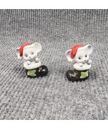 Vintage Homco Christmas Mouse In Boot Santa Hat #8903 Ceramic Set 3”x 2.5” - £14.39 GBP