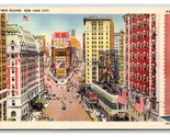 Times Square New York CIty NY NYC UNP Unused Linen Postcard P27 - £5.20 GBP