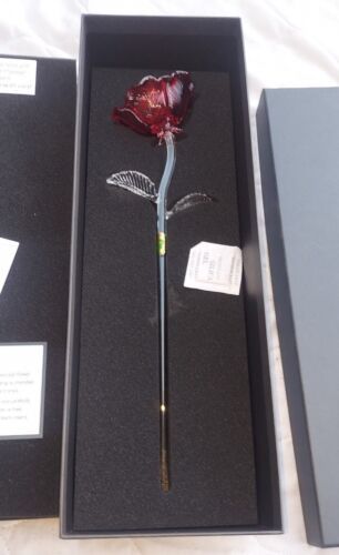 NEW Waterford Crystal FLEUROLOGY 14.5" RED Valentine’s ROSE - Sculptured Flower - $233.74