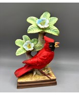 Vtg Arnart Creations Porcelain Cardinal Bird Figurine Flower Accents - $276.14 MXN
