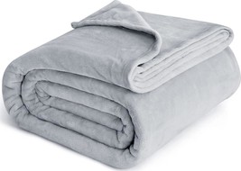 Bedsure Fleece Blanket Queen Blanket Light Grey - Bed Soft - £36.05 GBP