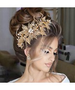 Sparkly Rhinestone Gold Bridal Hairpiece, Bridal Hair, Wedding Hair Acce... - $1,519.59 MXN
