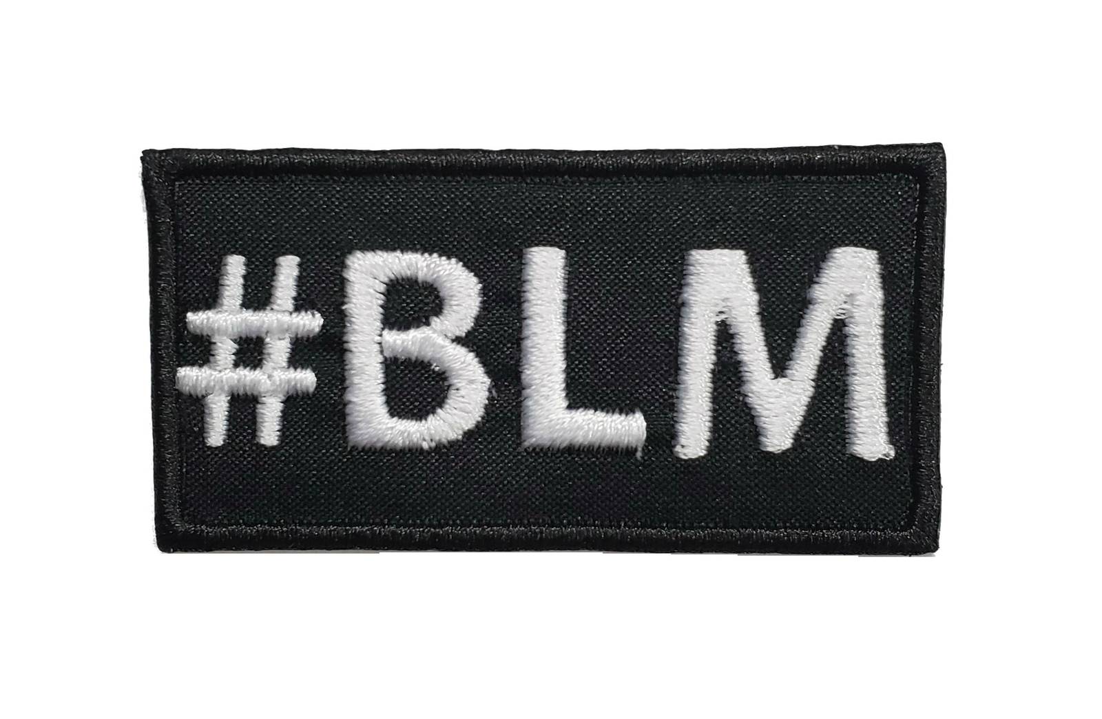 Black Lives Matter #BLM Embroidered Iron-On Patch 2.2&quot; x 1.1&quot; BLM Hook &amp;... - $3.87