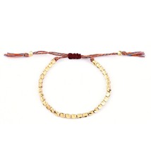 Handmade Tibetan Buddhist Braided Thread Bracelets Cotton Copper Beads Lucky Rop - £9.84 GBP
