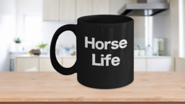 Horse Life Mug Black Coffee Cup Show Pony Trail Riding Cowboy Rodeo Racing - £17.38 GBP+