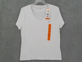 Tommy Hilfiger Womens Top Sz Xxl Brightwhite Short Sleeve V-NECK Tshirt Logo Nwt - £10.15 GBP