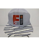 vtg 90s F5 Series Matco Tools Snapback Hat Trucker Cap Zebra Striped Brim - £9.10 GBP