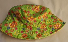 Adult Colorful Summer Hat Green Floral Shade Large - $18.00