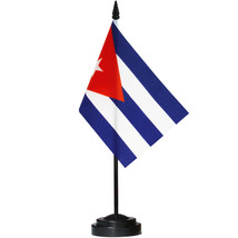 ANLEY Cuba Deluxe Desk Flag Set - 6 x 4 Inch Miniature Cuban Desktop Flag - £5.44 GBP