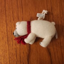 Nwt Crate And Barrel Knit Christmas Ornament White Polar Bear - £10.21 GBP