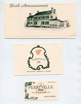 Perryville Inn Perryville New Jersey Birth Announcement and Cards 1989 - £21.80 GBP