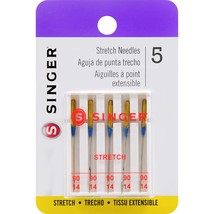SINGER 04721 Size 90/14 Stretch Sewing Machine Needles, 5-Count , White - £13.32 GBP