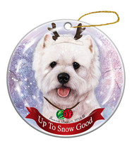 Holiday Pet Gifts West Highland Terrier Westie Porcelain Christmas Ornament - £24.23 GBP