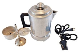 Vtg Electric Aluminum Brand 6 cup Percolator- Works-Coffee Maker - £30.83 GBP