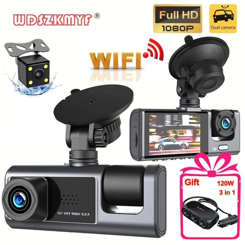 1080P Car Dvr WIFI Dash Cam for Cars 3 Camera for Vehicle Recorder Video Rear - £31.83 GBP+