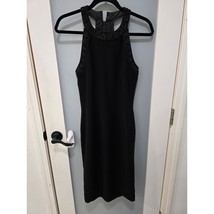 Vintage Oscar Collection Black Beaded Cocktail Dress 8 Halter Neck - $75.34 CAD