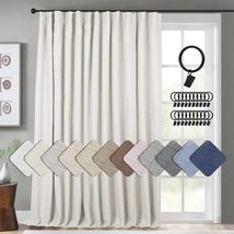 INOVADAY Linen Blackout Curtains 96 Inches Long,, W100 x L96, 1 Panel, Beige - £35.89 GBP