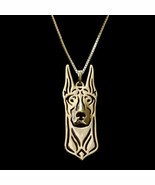 New Gold Tone Doberman Charm Pendant Necklace - €8,46 EUR