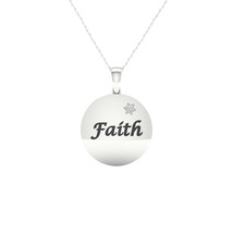S925 Sterling Silver 0.08Ct TDW Diamond Faith Cross Necklace - £112.59 GBP
