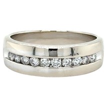 1ctw Diamond Band 14k White Gold Ring 9.2g Size 11.25 - £2,009.22 GBP