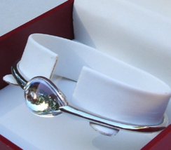 Baccarat Crystal Fleurs De Psydelic Bangle Bracelet Clear &amp; 925 Silver 6... - $209.78