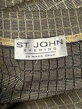ST. JOHN Evening Skirt Women&#39;s Large Knit Gold Black Metallic Shimmer Straight - £171.86 GBP