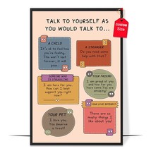 Be Kind To Yourself Positive Self Talk Poster Mental Health Poster for Classroom - £12.81 GBP