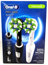 *NEW* Oral-B Pro 1000 CrossAction Electric Toothbrush, Black/White - 2 Count - £37.26 GBP