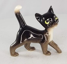 Hagen Renaker Papa Cat Miniature Figurine Dark Grey Black Green Eyes Rep... - £21.92 GBP