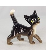 Hagen Renaker Papa Cat Miniature Figurine Dark Grey Black Green Eyes Rep... - £21.65 GBP