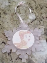 Disney Belle Beauty & the Beast Snowflake frosted glass ornament Christmas 2000 - $8.79