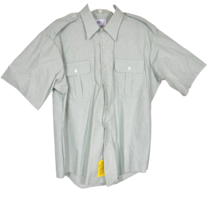 DSCP Garrison Shirt Mens Size 17 Light Green Short Sleeve Button Up - $13.72