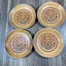 5&quot; German Handpainted Craft Wooden Plates VOLKSKUNSTWERKSTATTEN MICHELFELD - £55.07 GBP