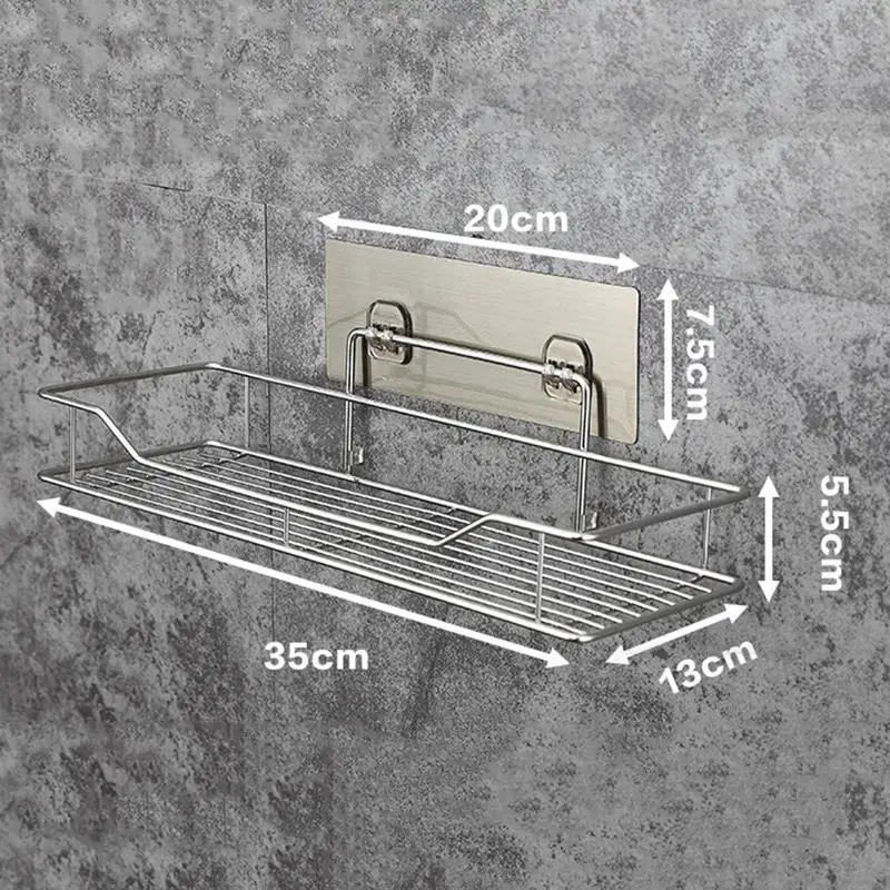 House Home Stainless Steel Bathroom Storage Shelf Punch-Free Kitchen Bathroom TA - £29.66 GBP