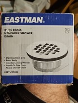 NEW Eastman 15306 Brass Caulk Shower Drain 2&quot; IPS Stainless Steel 2&quot; FRE... - £21.43 GBP