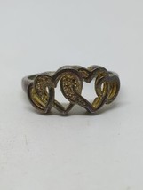 Vintage Sterling Silver Hearts Ring Size 7 - £11.26 GBP