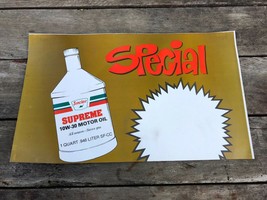 Vintage SINCLAIR SUPREME MOTOR OIL Gas Station Sale Promotional Poster F... - £23.70 GBP