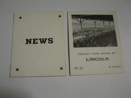 1958 Star Reporter Board Game Piece: News Card - Lincoln - $1.00